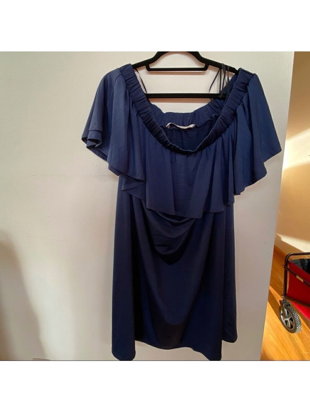 RACHEL Rachel Roy Heathered Navy Off-Shoulder Dress Plus Size US 3X